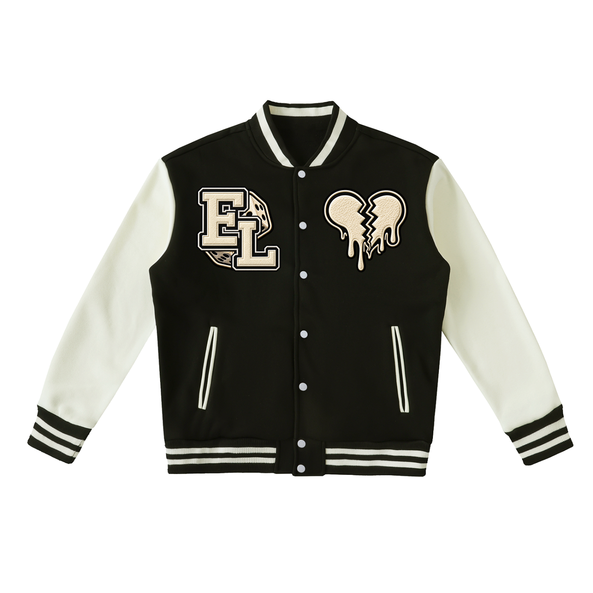 Two-Tone Fleeced Varsity Jacket