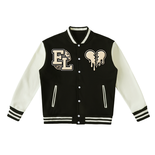 Two-Tone Fleeced Varsity Jacket